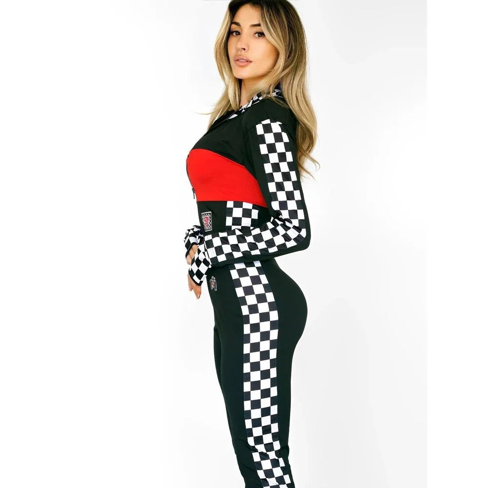 Beauty's Love Halloween Racer Costume-Speed Car Driver Jumpsuit Costume Medium